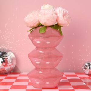 THE FEEL GOOD CLUB GLASS LIP STACK VASE