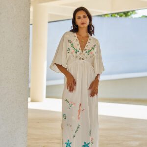White Embroidered Maxi Dress