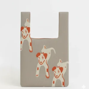 Beige Puppy Knitted Bag