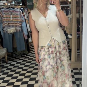 Floral Tier Net Skirt