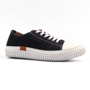 Truffle II Navy Leather Plimsoll
