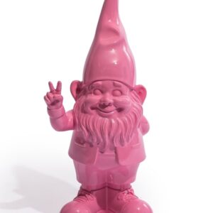 pink peace sign gnome
