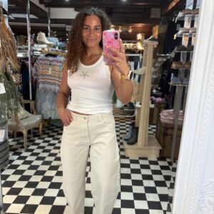 Cream Barrel Jeans