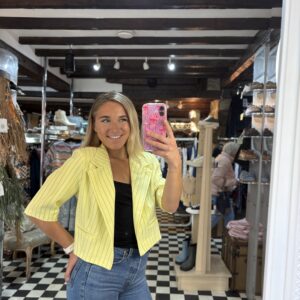 Yellow Cropped Blazer