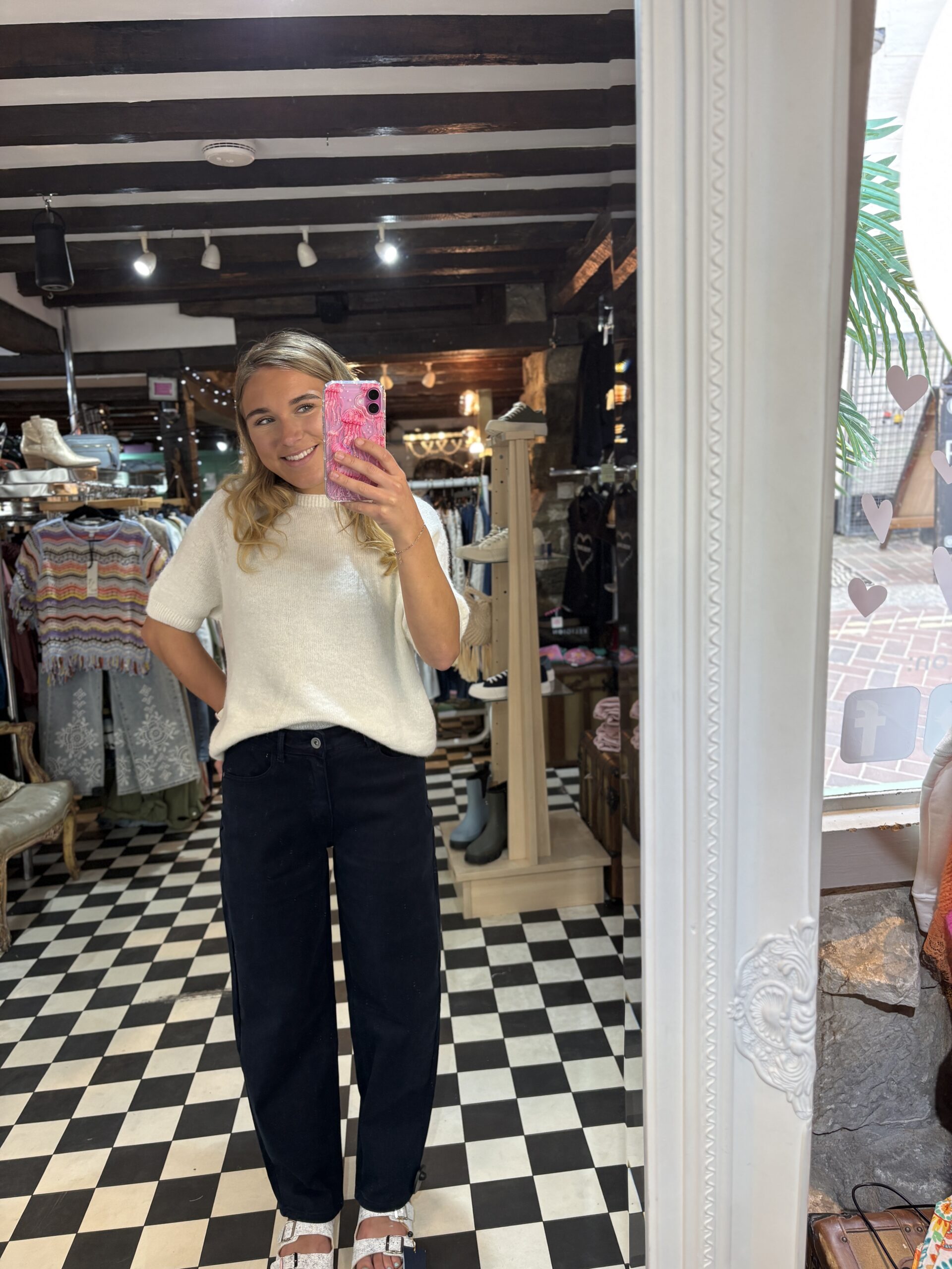 Navy Barrel Jeans