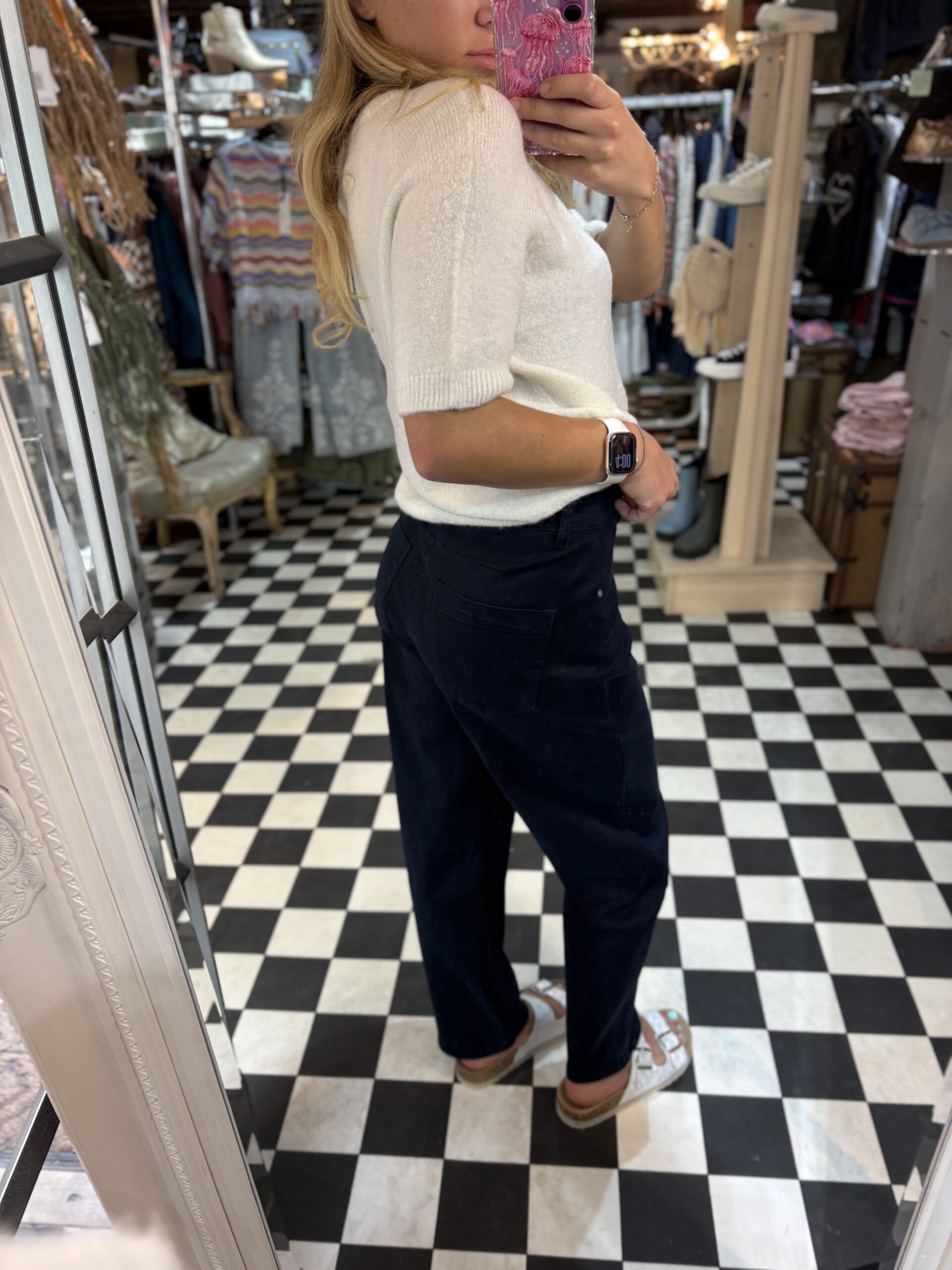 Navy Barrel Jeans