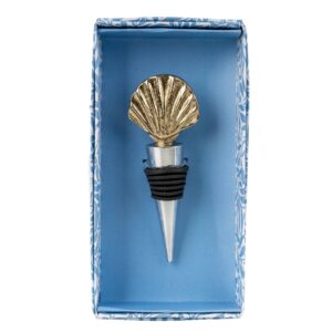 Jeff Banks Shell Bottle Stopper - Leafy Trellis Blue