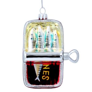 Glass Hanging Dec 11cm - Tin of Sardines