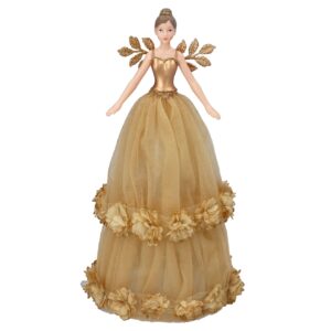 Tree Top Fairy, Lge - Gold w Dahlia Bands