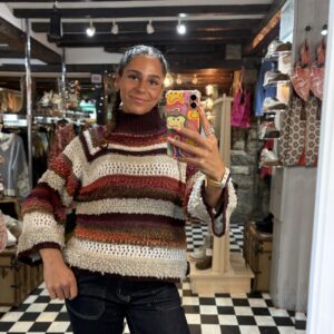 Textured Strip Jumper in Multiple Colours