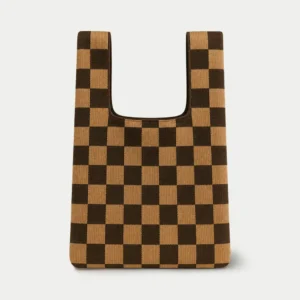 Tokeii Studio Knit Bag - Brown Checkered