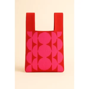 Tokeii Studio Knit Bag - Pink Geometric