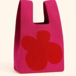 Tokeii Studio Knit Bag - Pink & Red Flower