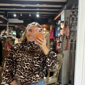 Track Jacket with Stripes in Leopard
