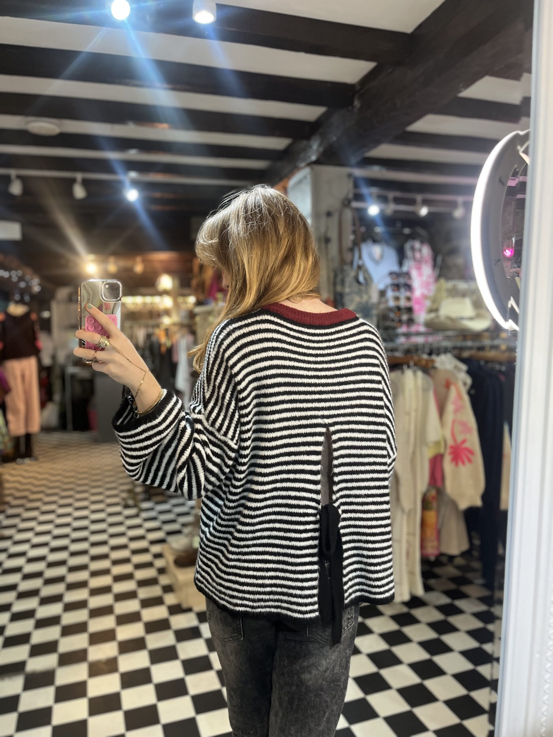 Bow Detail Stripe Jumper in 3 Colours