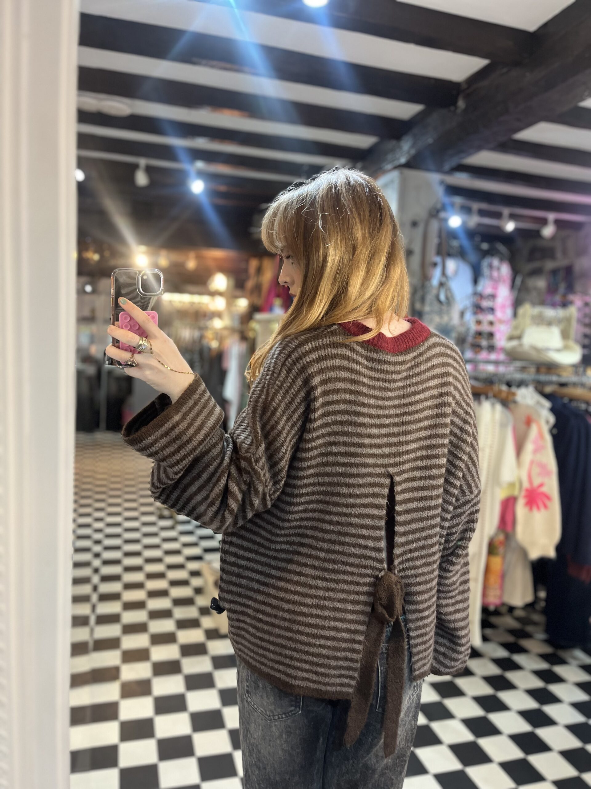 Bow Detail Stripe Jumper in 3 Colours