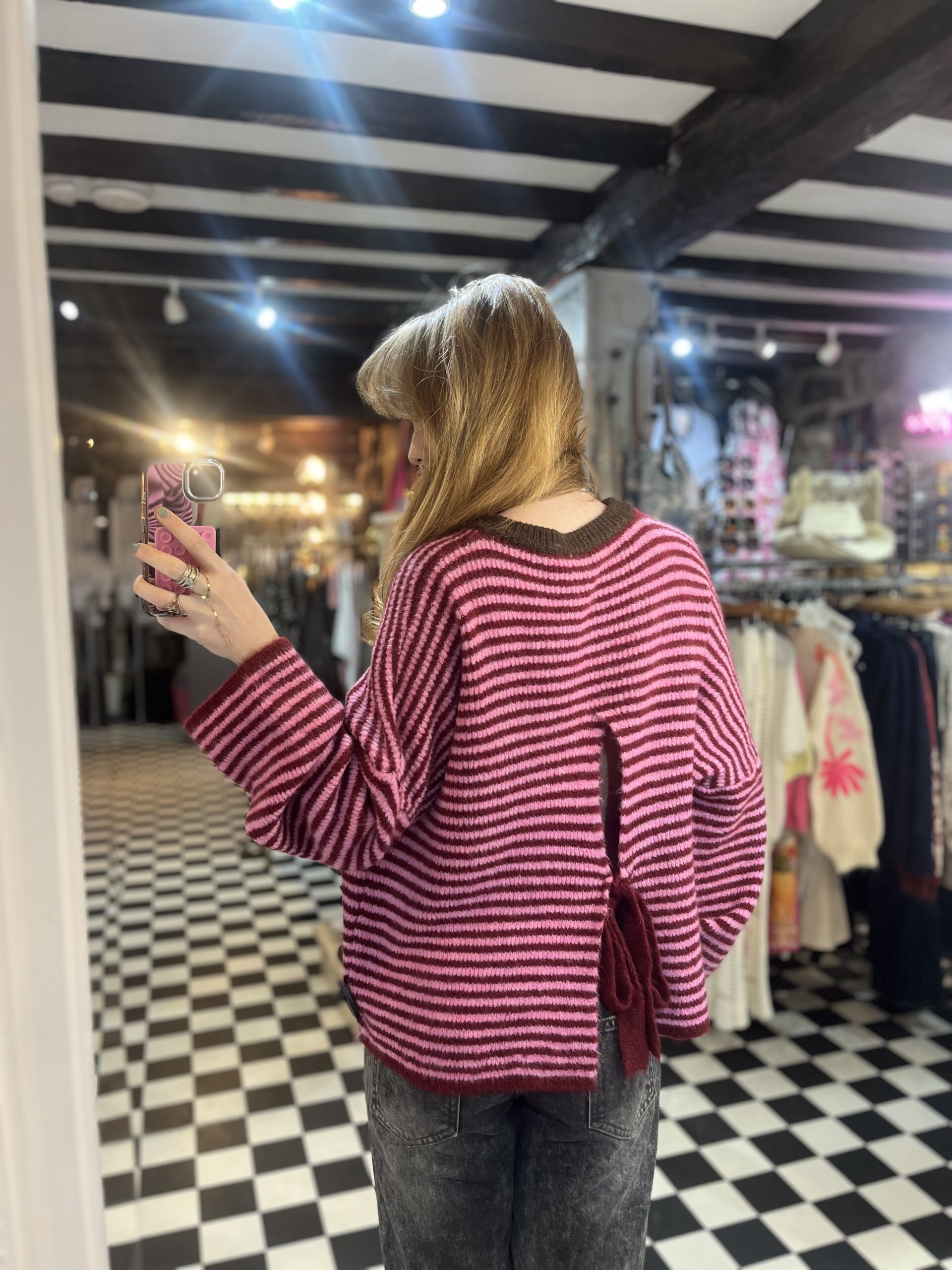Bow Detail Stripe Jumper in 3 Colours