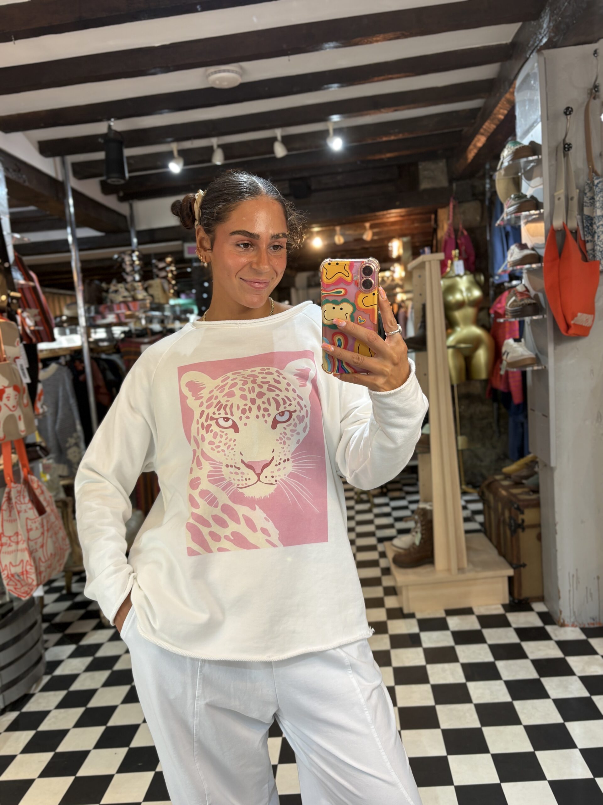 Pink Leopard Jumper