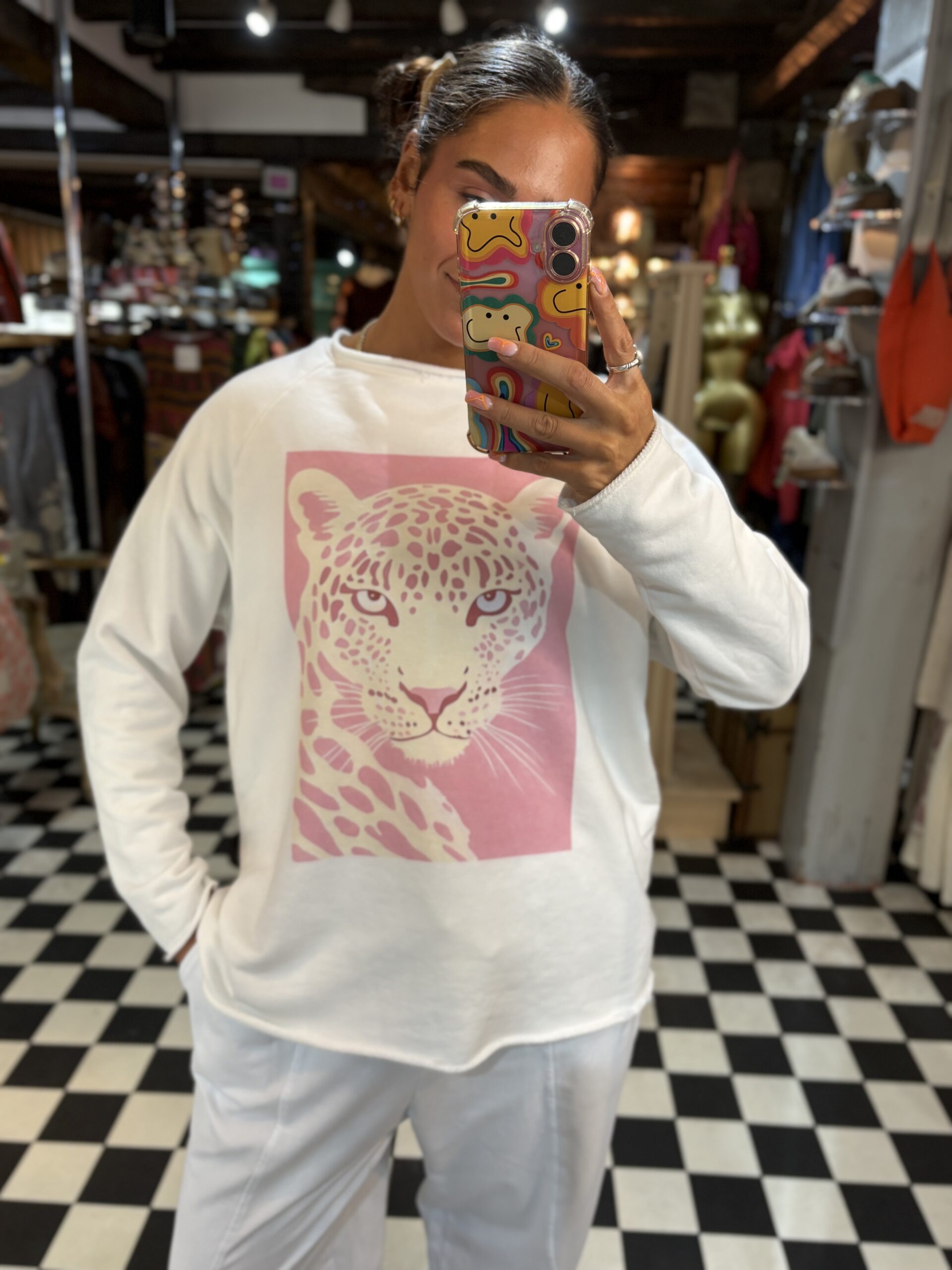 Pink Leopard Jumper