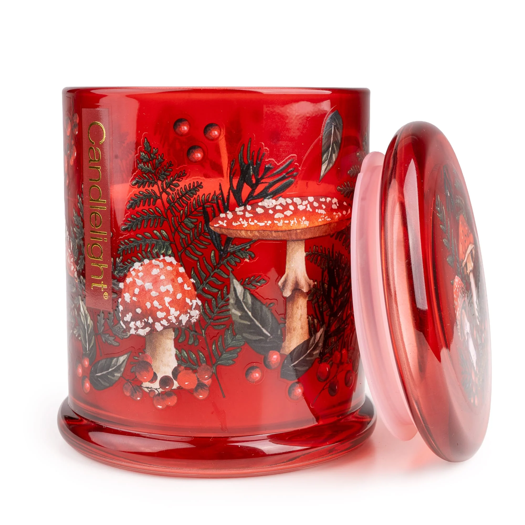 Large Glass Candle Jar - Toadstools Flora & Fauna