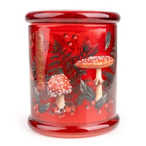 Large Glass Candle Jar - Toadstools Flora & Fauna