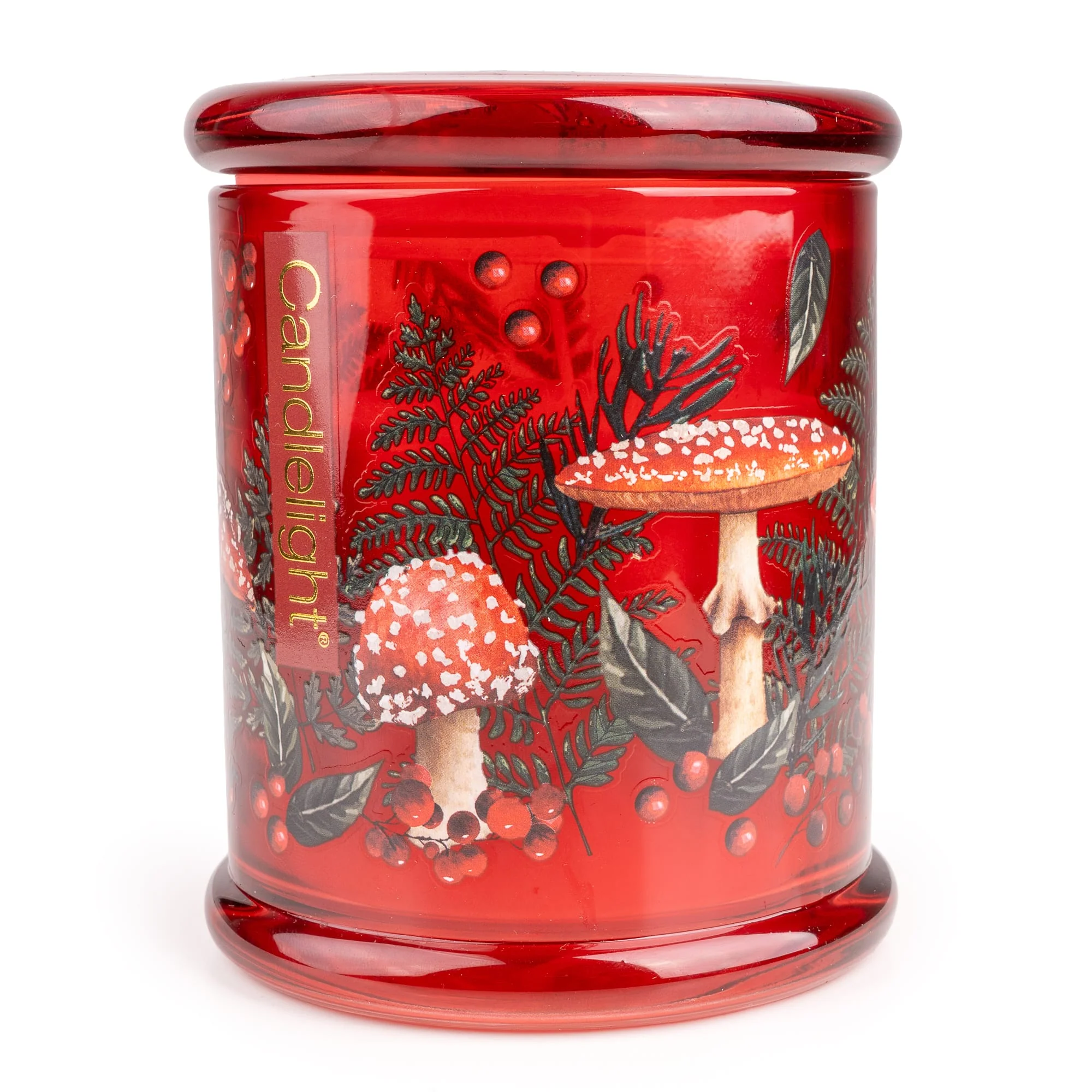 Large Glass Candle Jar - Toadstools Flora & Fauna