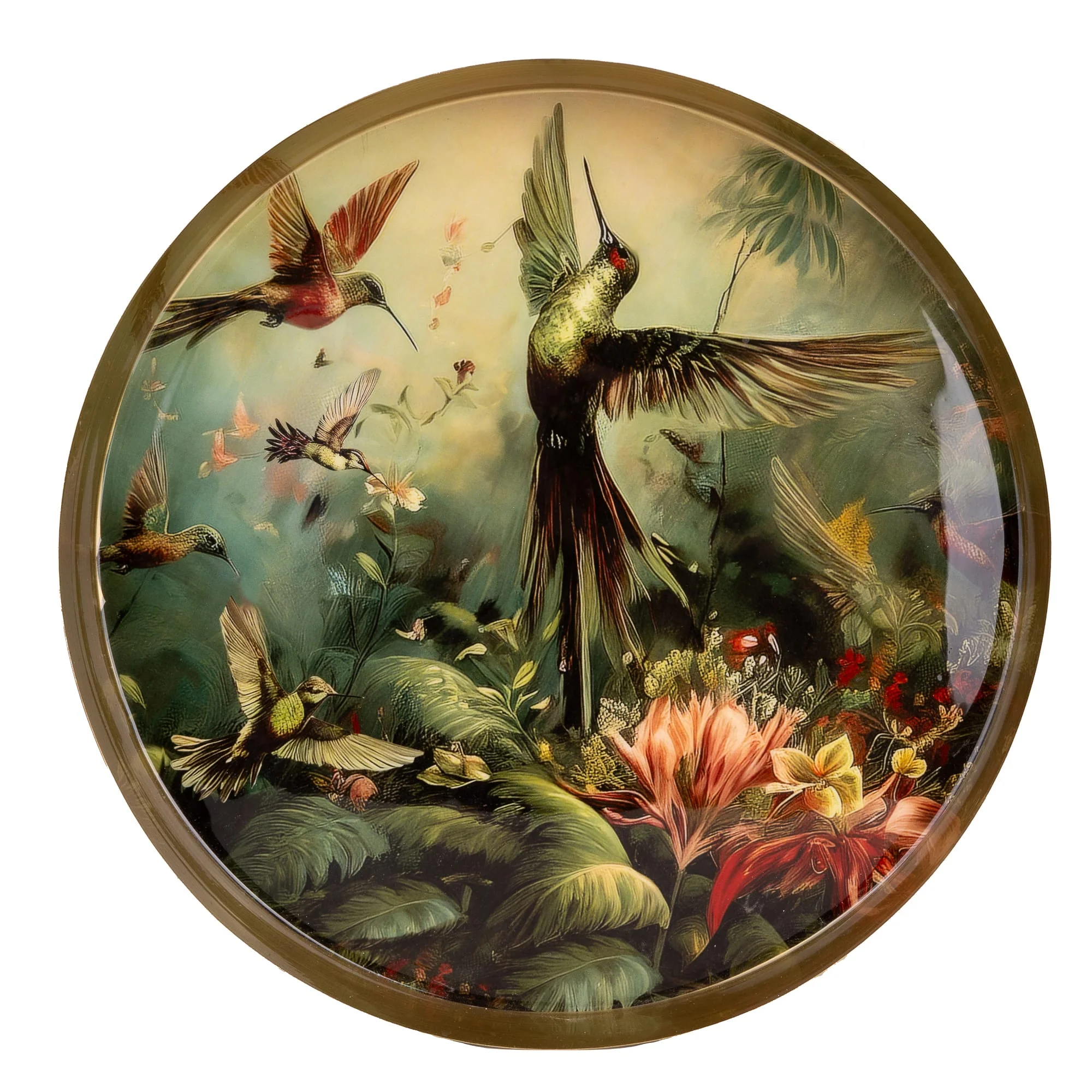 Brushed Metal Tray - Hummingbird