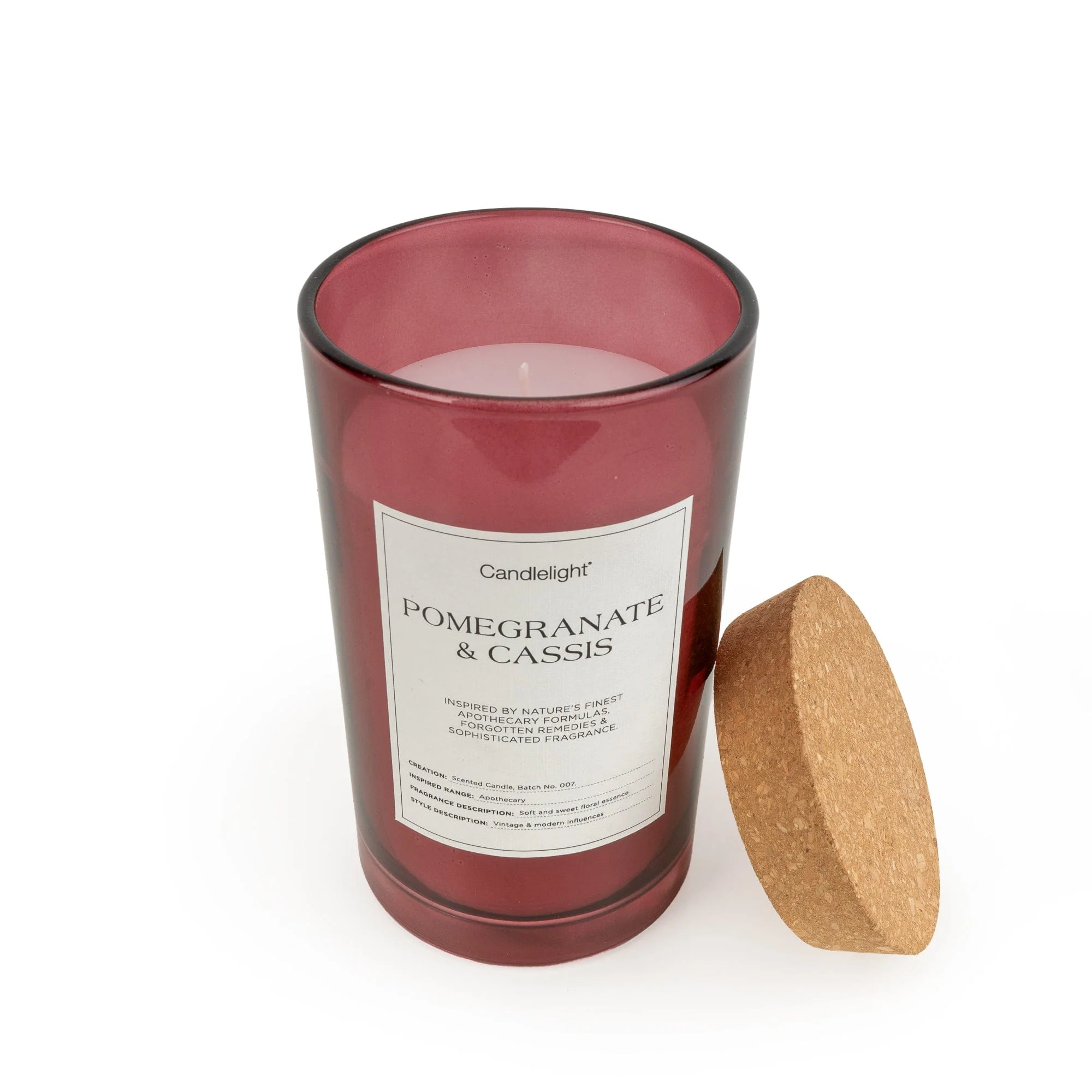 Large Glass Jar Candle - pomegranate cassis