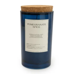Large Glass Candle - pomegranate spice