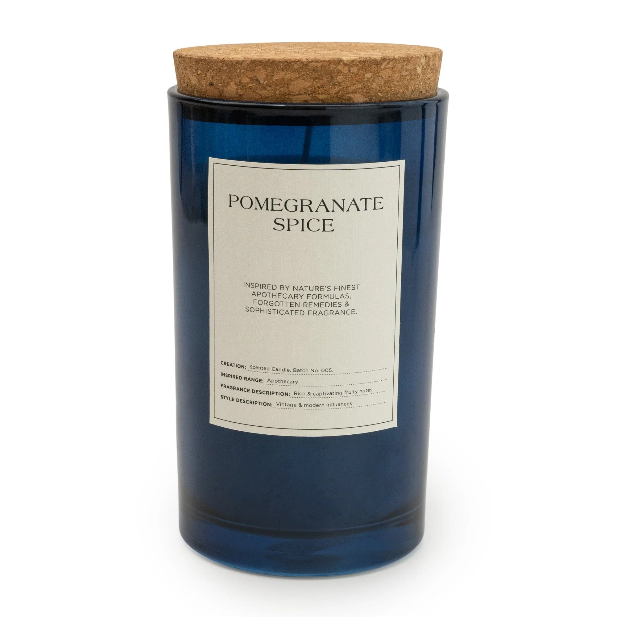Large Glass Candle - pomegranate spice