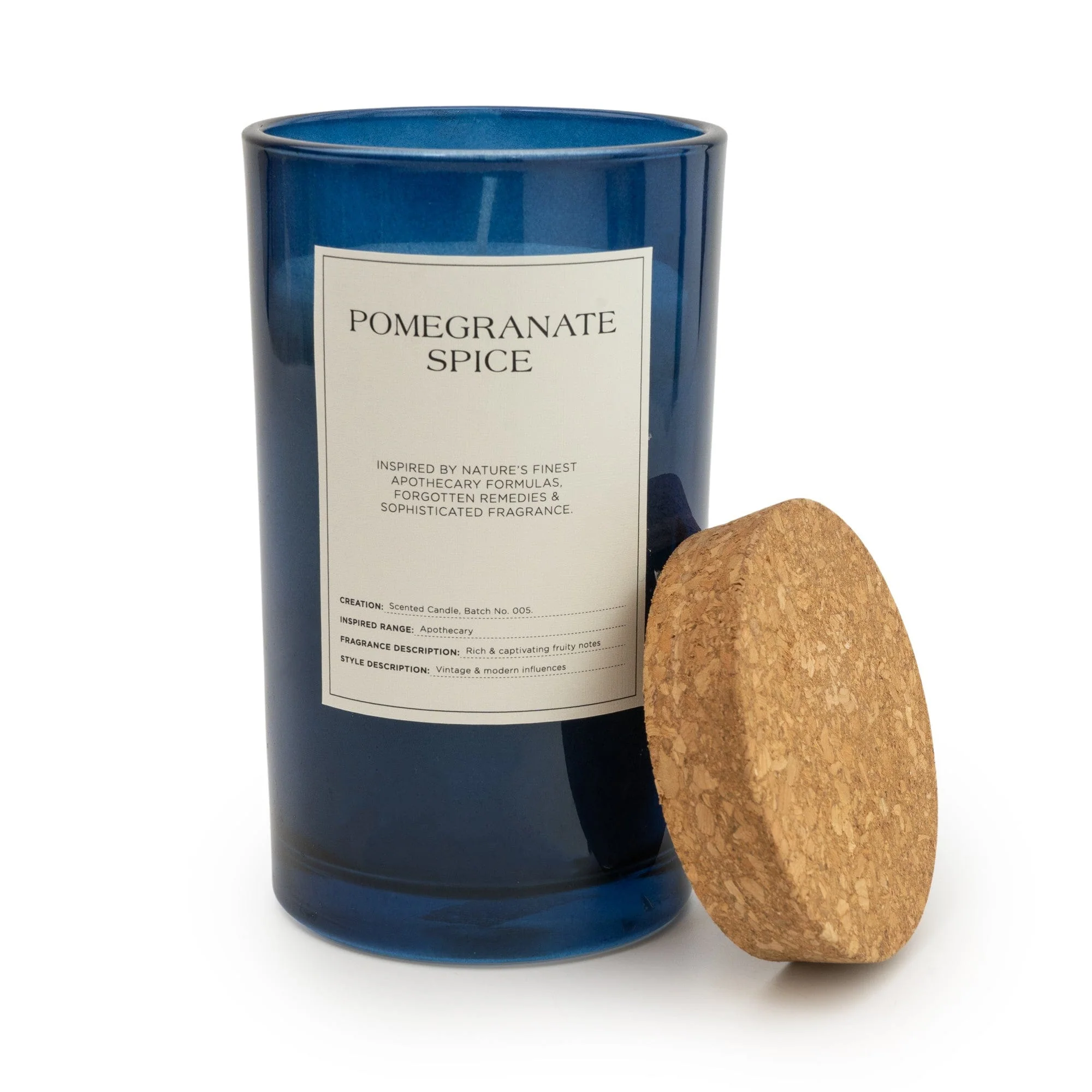 Large Glass Candle - pomegranate spice