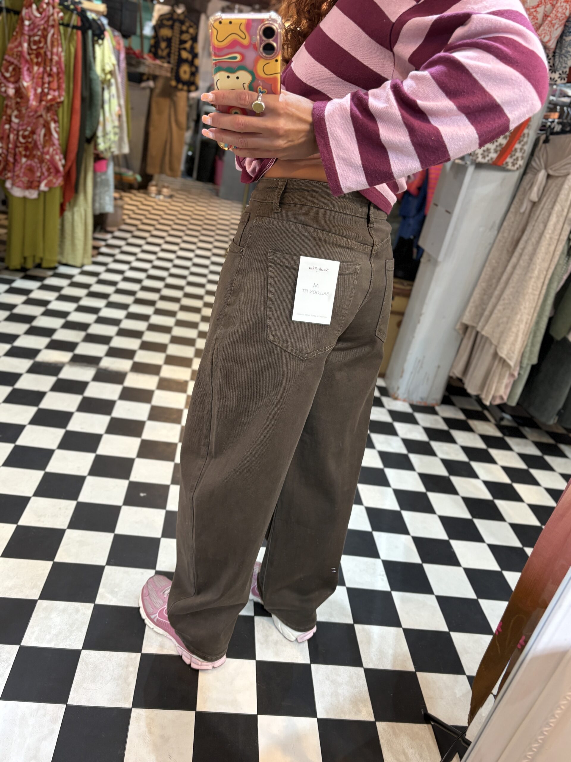 Sarah John Brown Barrel Jeans