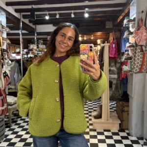 Borg Style Jacket in Chartreuse