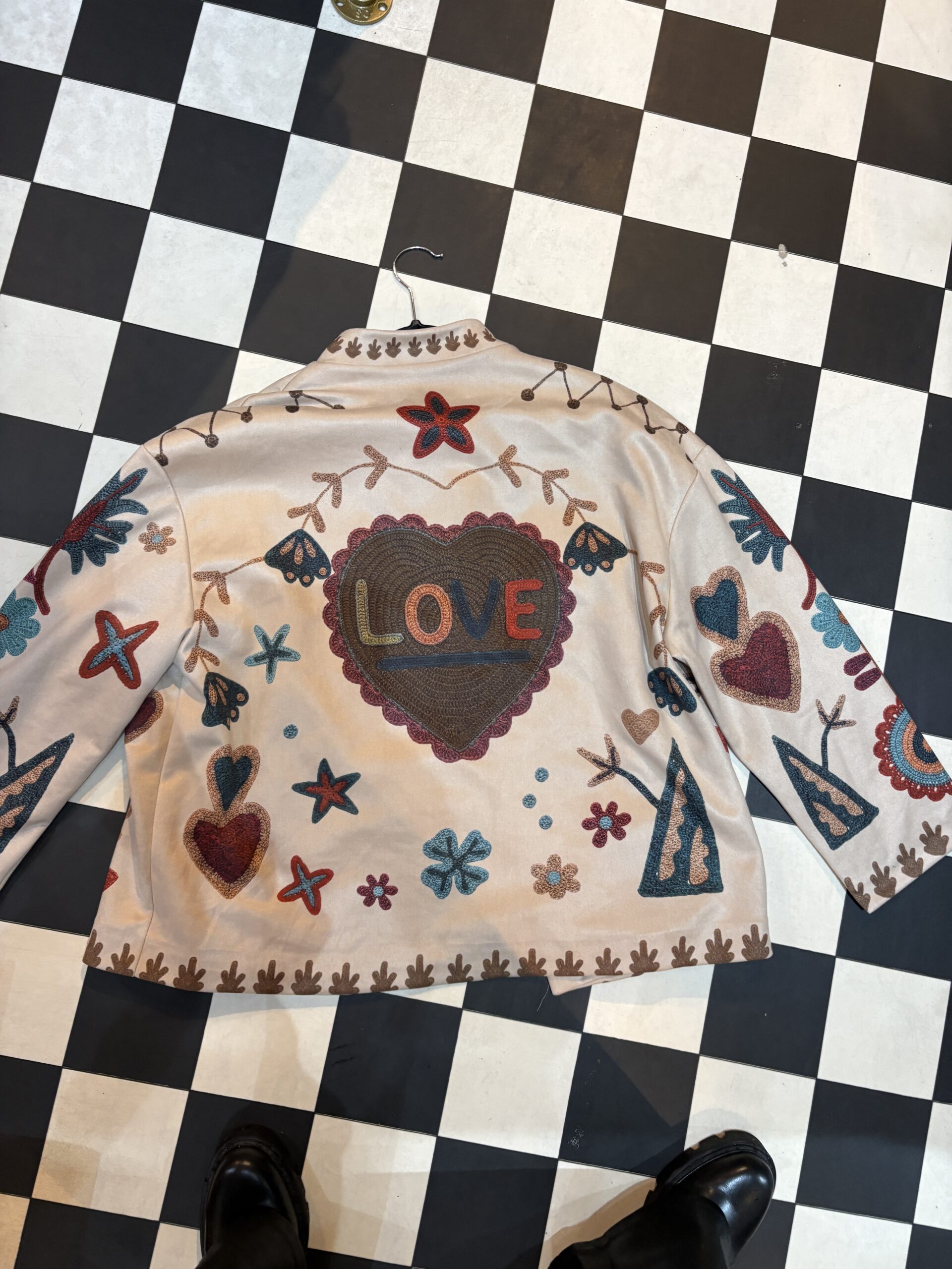 Suede Style Printed Jacket 'LOVE'