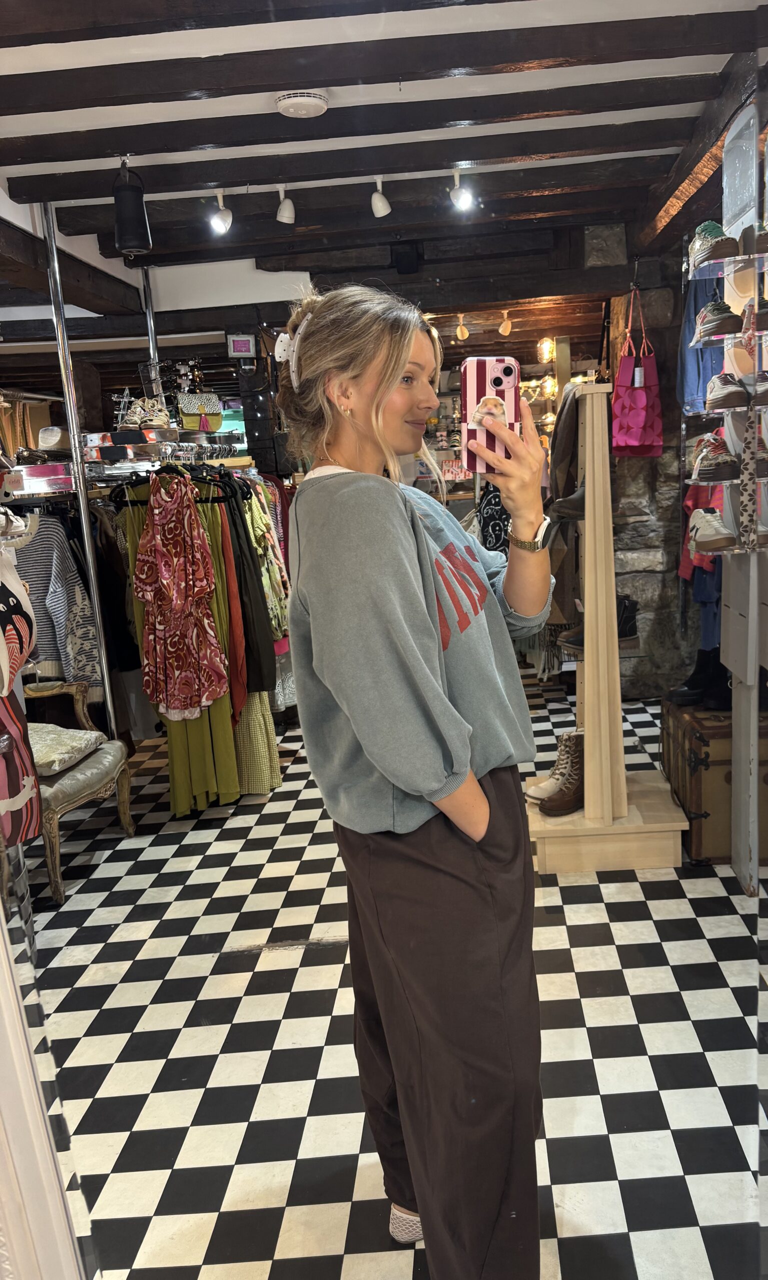 Petrol Blue & Red Iconic Jumper