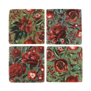 Pomegranate Coasters Set of 4