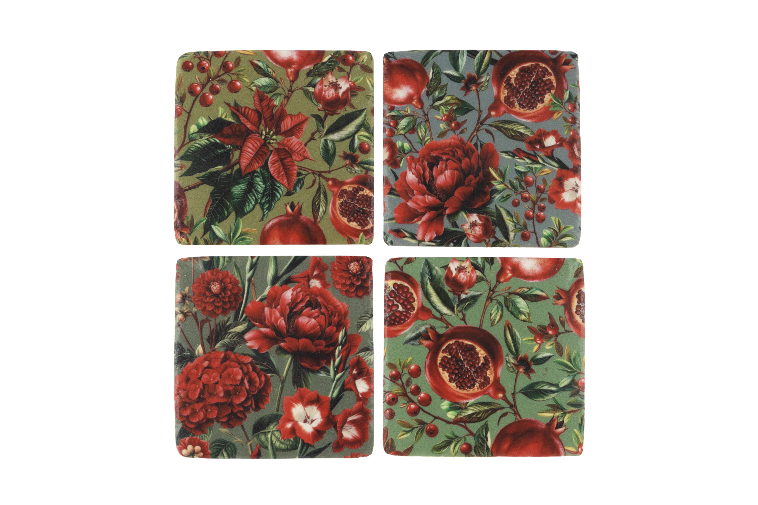 Pomegranate Coasters Set of 4