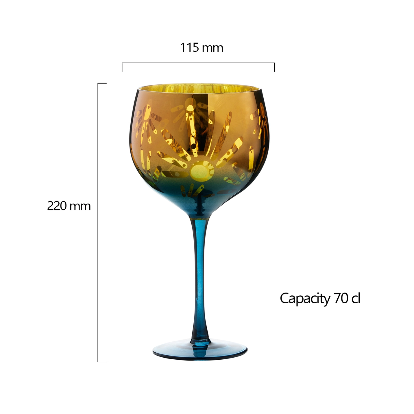 Fiesta Gin Glass Dimensions